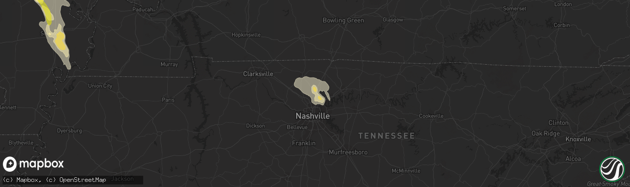 Hail map in Goodlettsville, TN on August 6, 2019