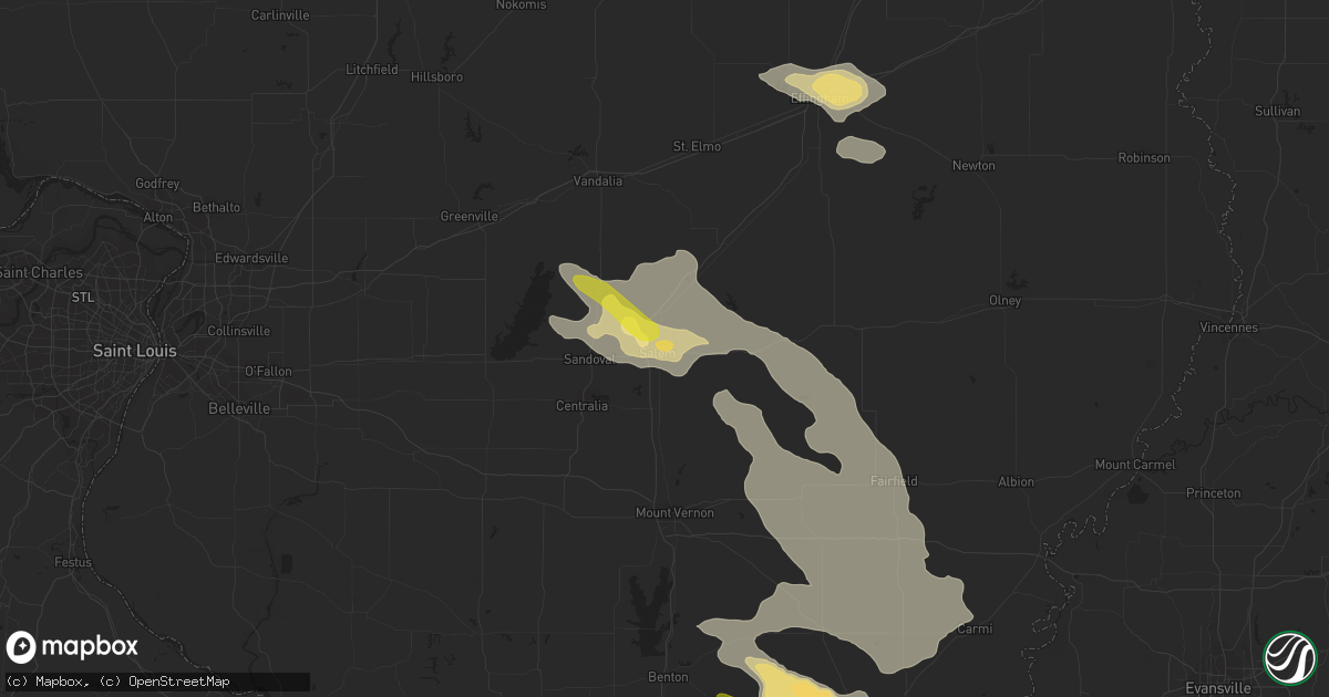 Hail map in Salem, IL on August 6, 2019