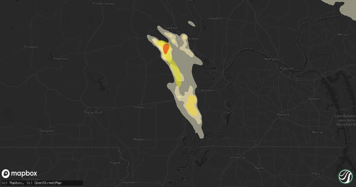 Hail map in Sikeston, MO on August 6, 2019