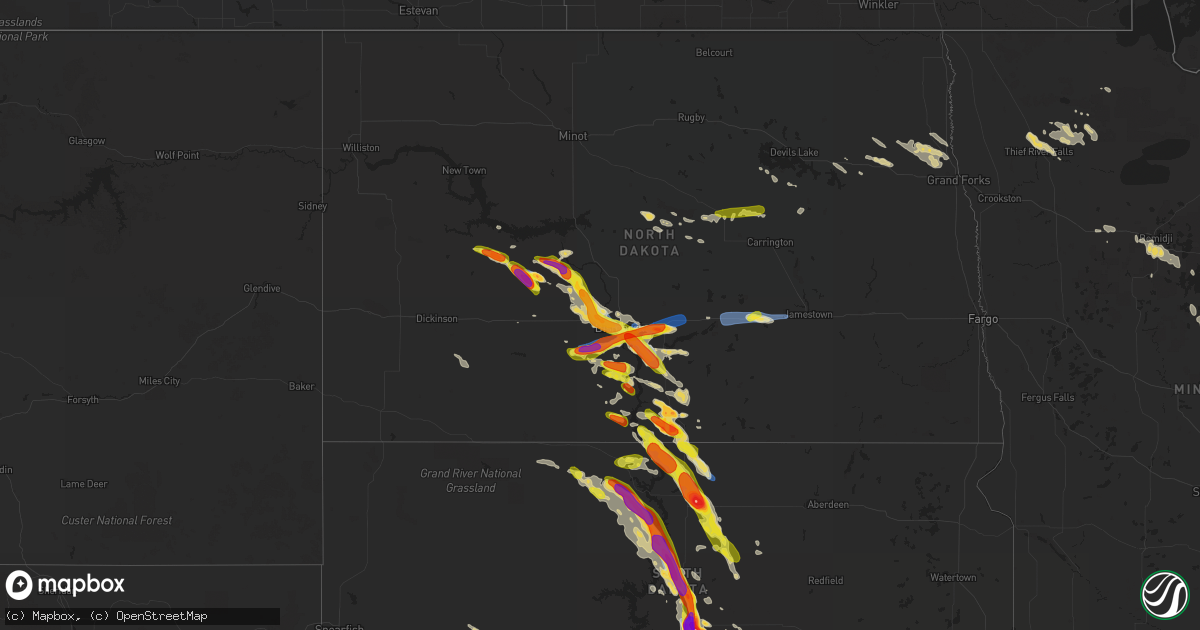 Hail map on August 6, 2019