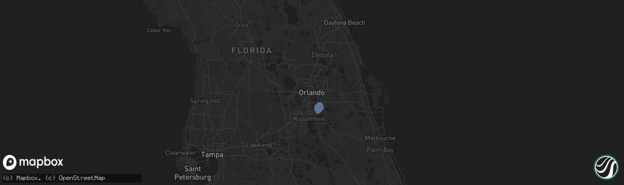 Hail map in Orlando, FL on August 6, 2020