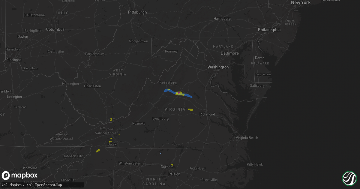 Hail map on August 6, 2020