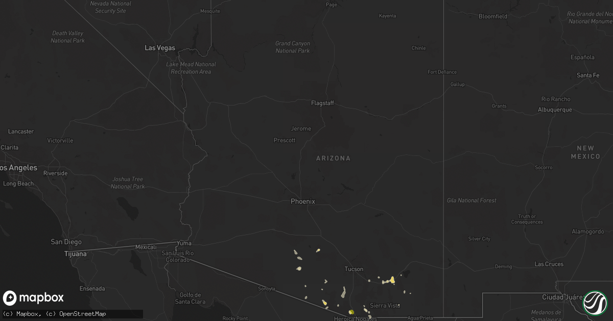 Hail map in Arizona on August 6, 2021