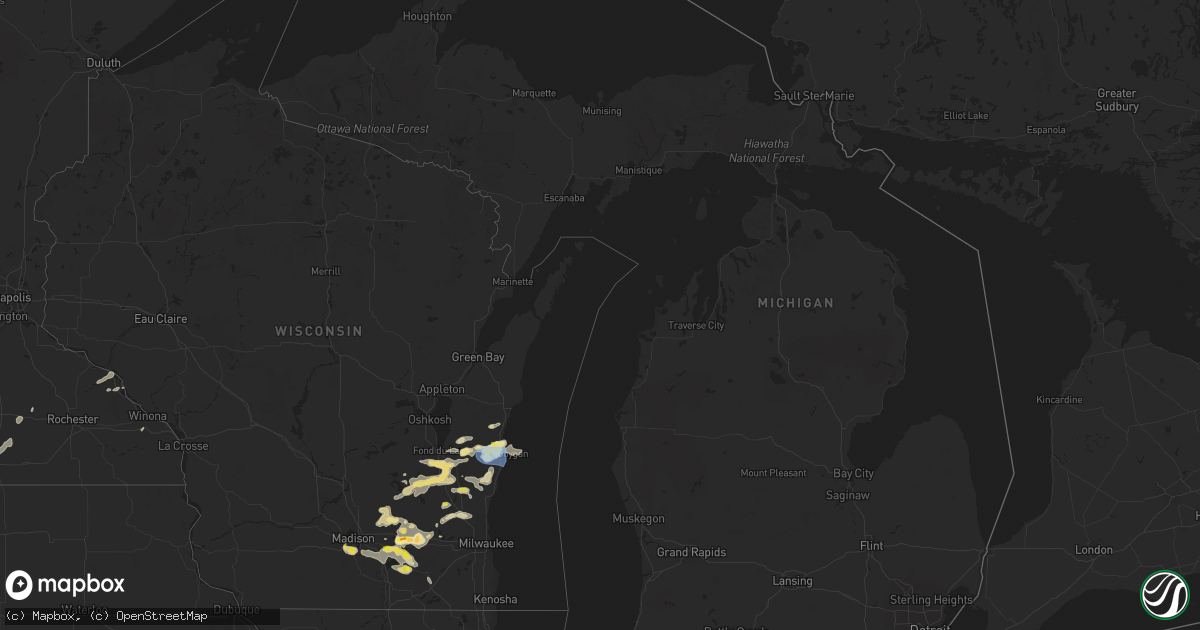 Hail map in Michigan on August 6, 2021