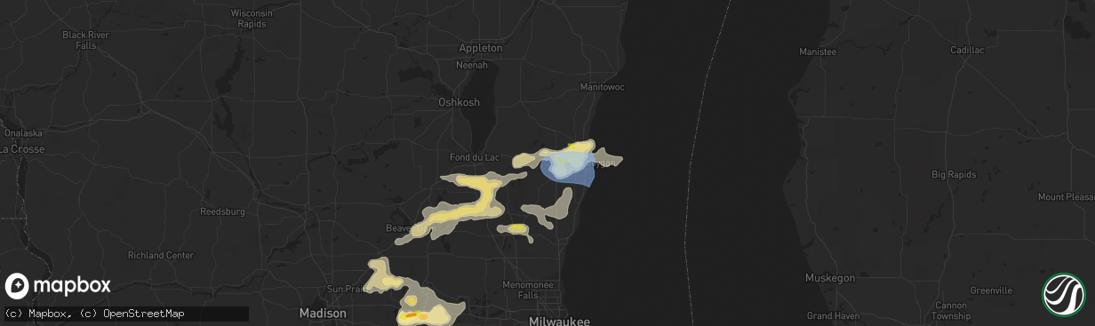 Hail map in Plymouth, WI on August 6, 2021