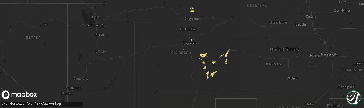 Hail map in Colorado on August 6, 2022