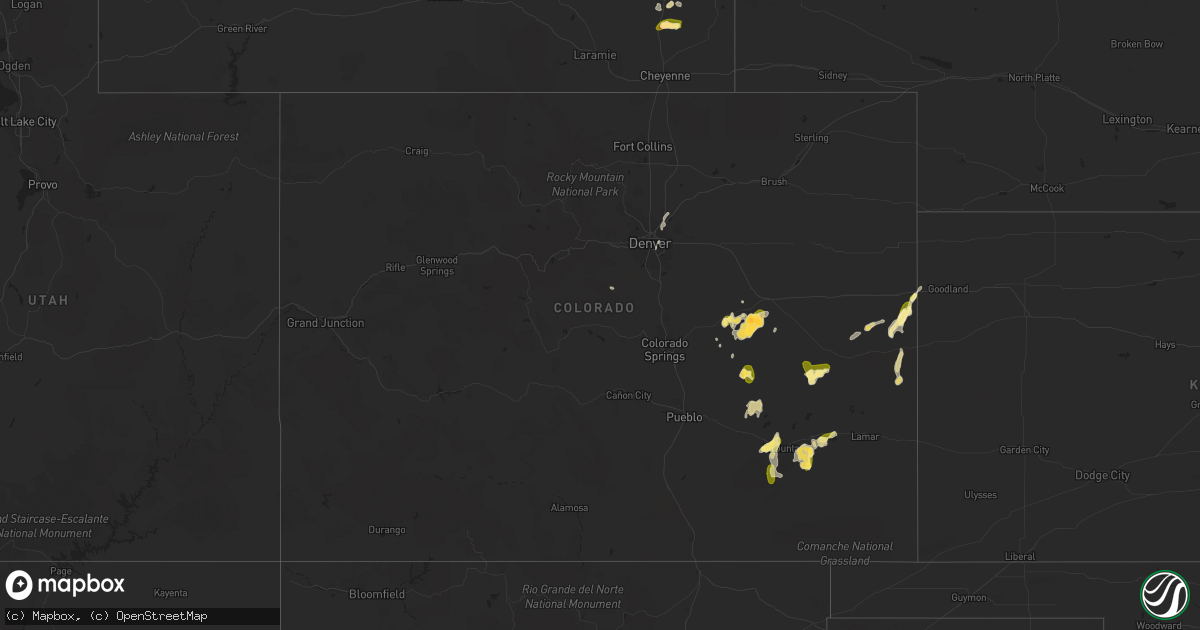 Hail map in Colorado on August 6, 2022