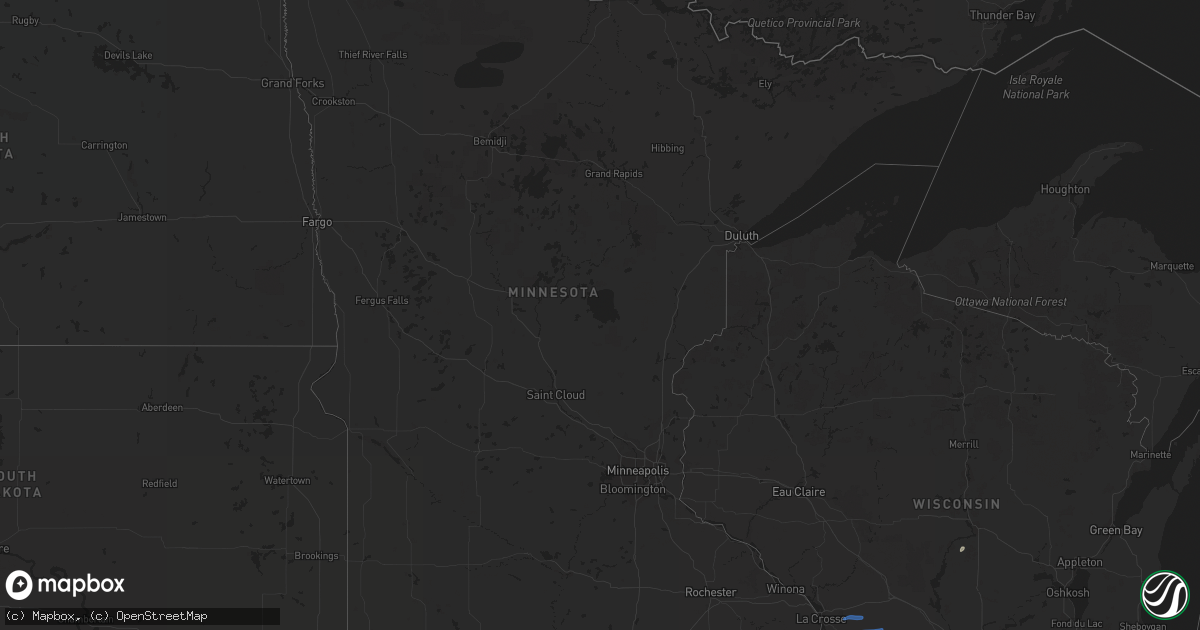 Hail map in Minnesota on August 6, 2022