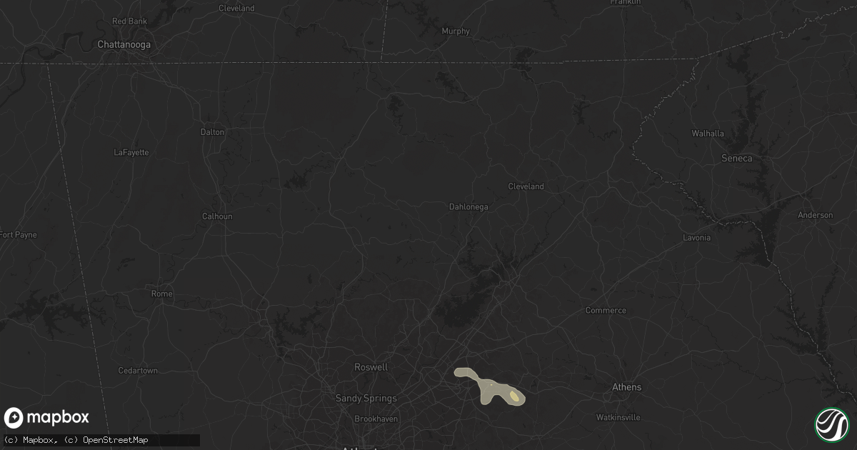 Hail map in Bethlehem, GA on August 6, 2023