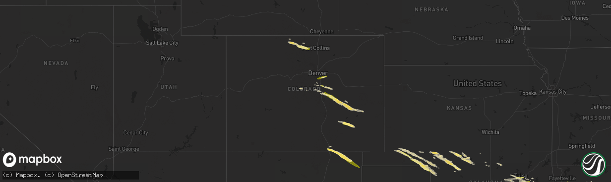 Hail map in Colorado on August 6, 2023