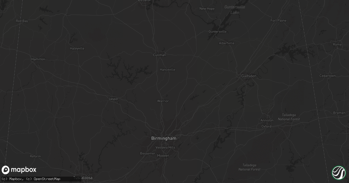 Hail map in Houlka, MS on August 6, 2023