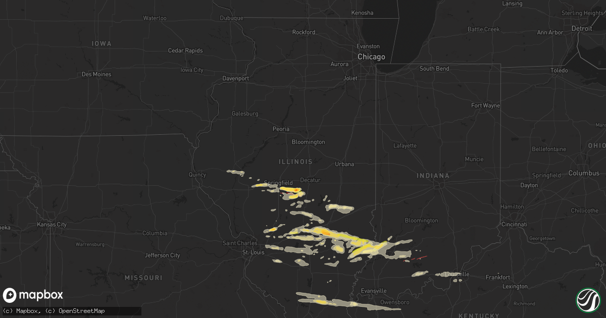 Hail map in Illinois on August 6, 2023