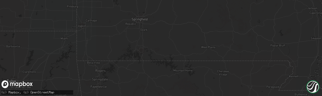 Hail map in Okolona, MS on August 6, 2023