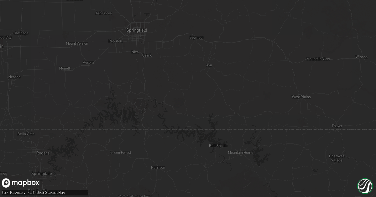 Hail map in Okolona, MS on August 6, 2023