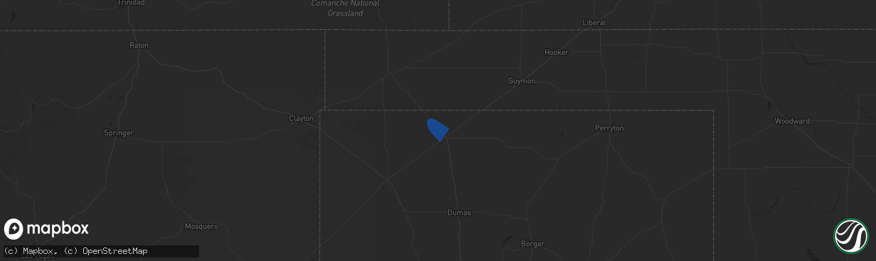 Hail map in Stratford, TX on August 6, 2023