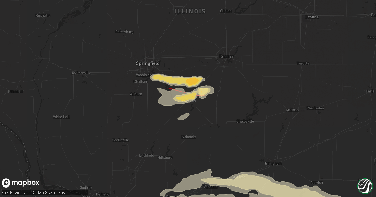Hail map in Taylorville, IL on August 6, 2023