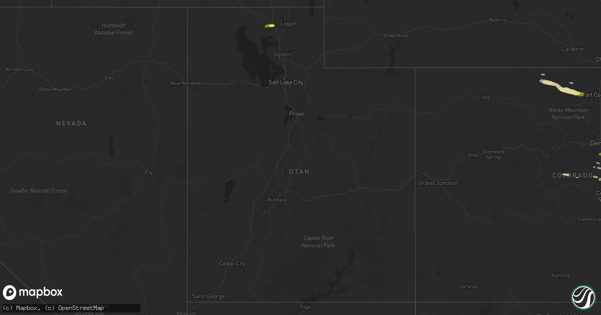 Hail map in Utah on August 6, 2023