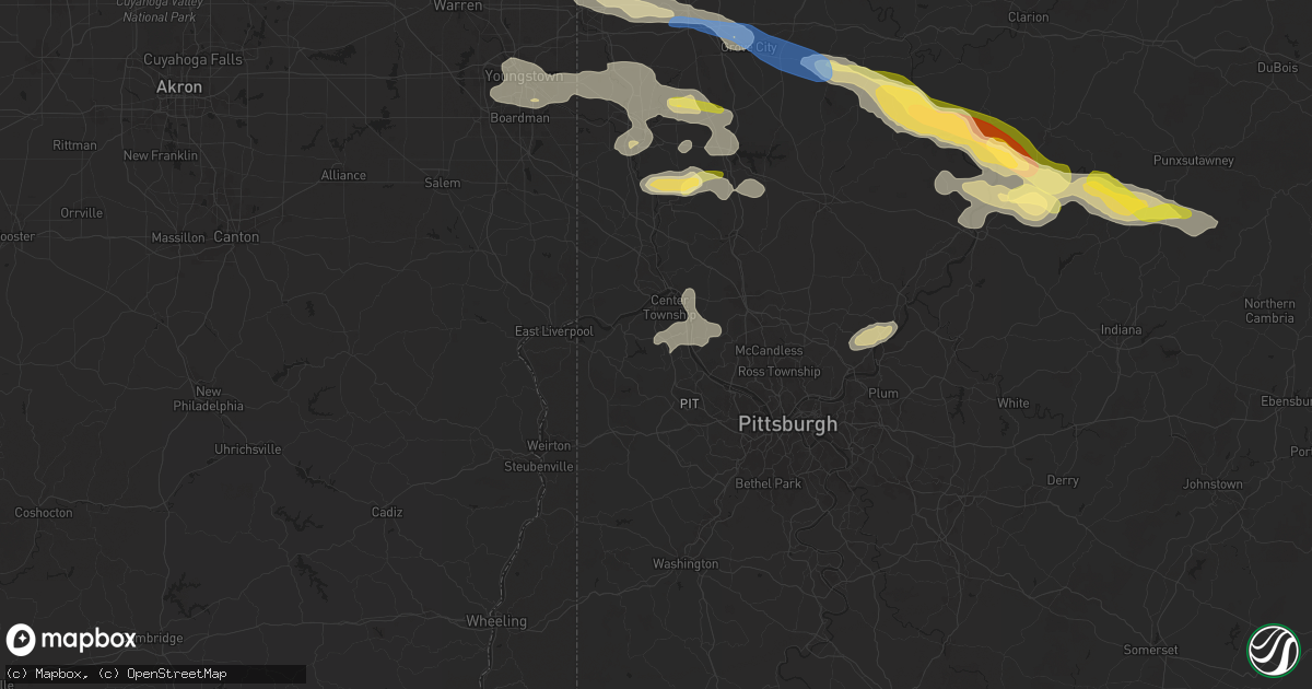 Hail map in Aliquippa, PA on August 6, 2024