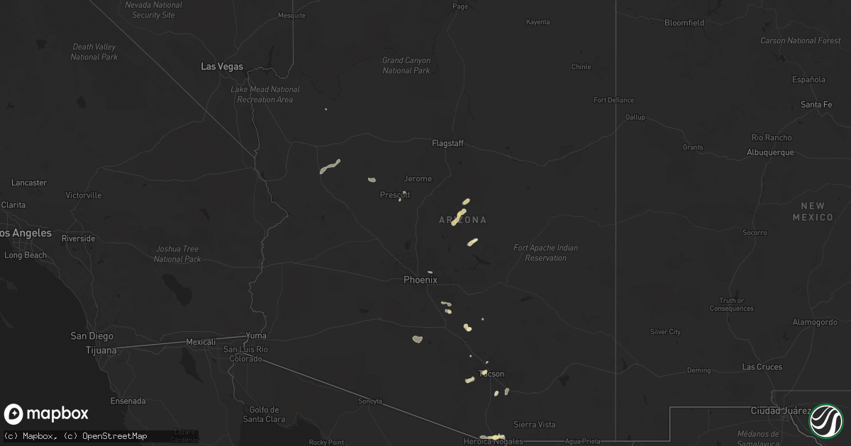 Hail map in Arizona on August 6, 2024