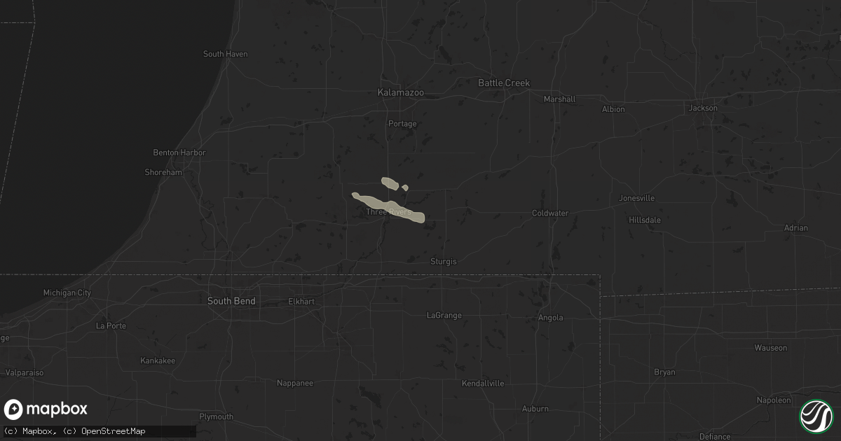 Hail map in Centreville, MI on August 6, 2024