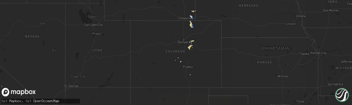 Hail map in Colorado on August 6, 2024