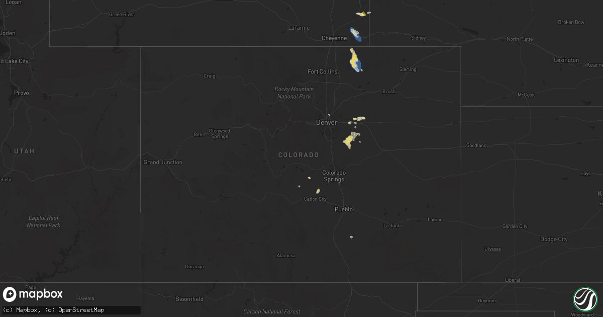 Hail map in Colorado on August 6, 2024