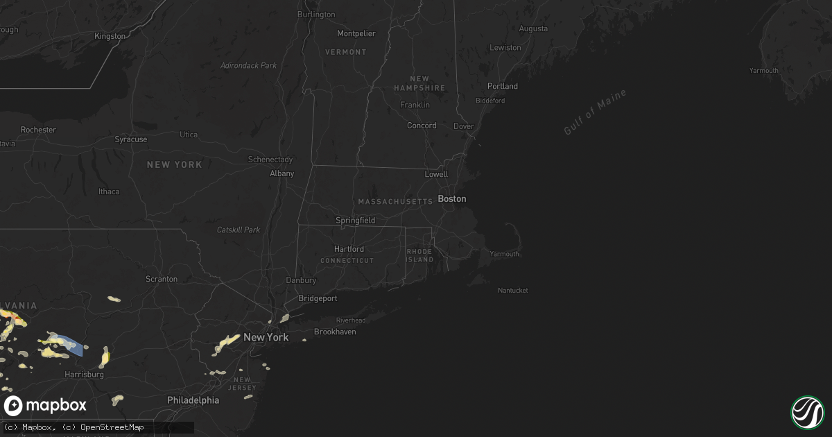 Hail map in Connecticut on August 6, 2024