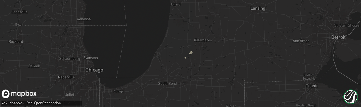 Hail map in Decatur, MI on August 6, 2024