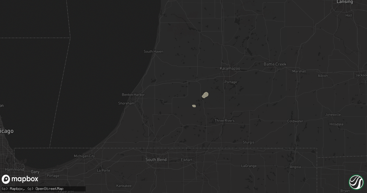 Hail map in Decatur, MI on August 6, 2024