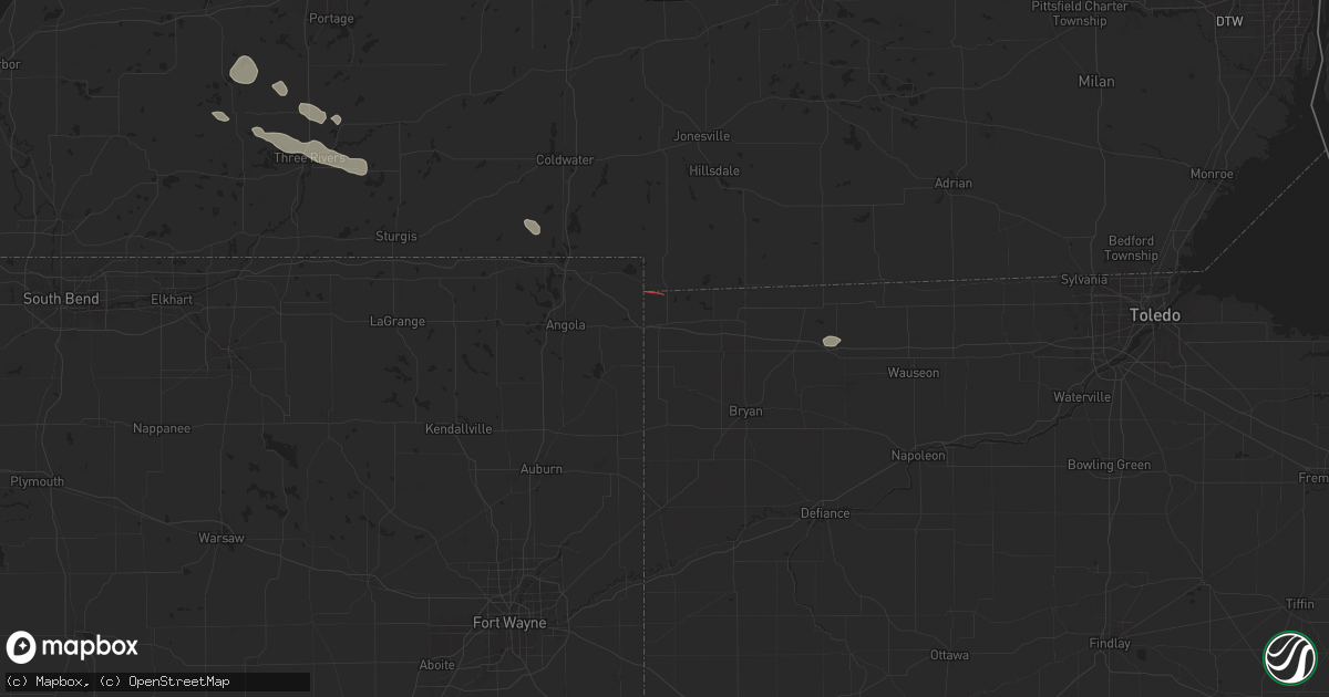 Hail map in Edon, OH on August 6, 2024