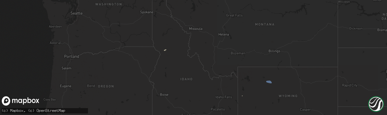 Hail map in Idaho on August 6, 2024