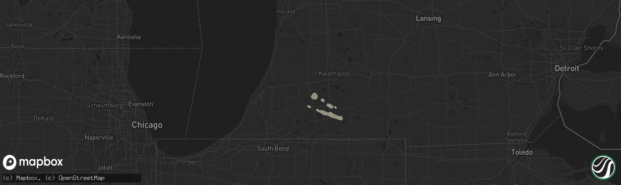 Hail map in Lawton, MI on August 6, 2024