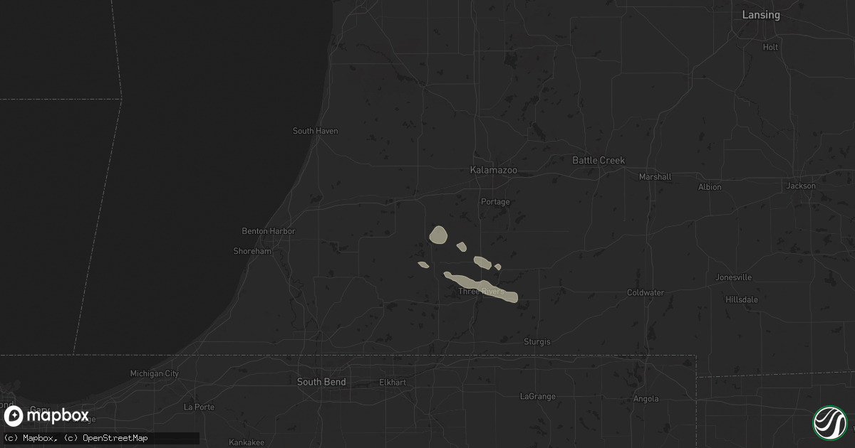 Hail map in Lawton, MI on August 6, 2024