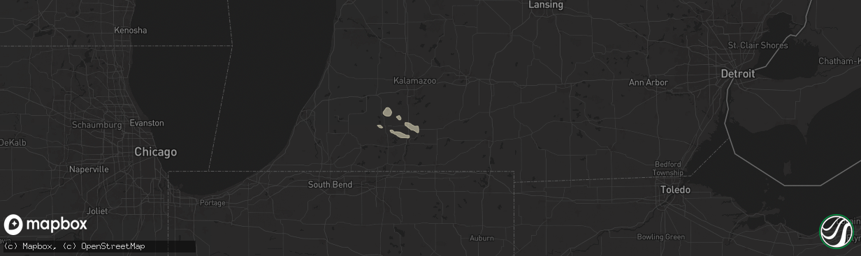 Hail map in Mendon, MI on August 6, 2024