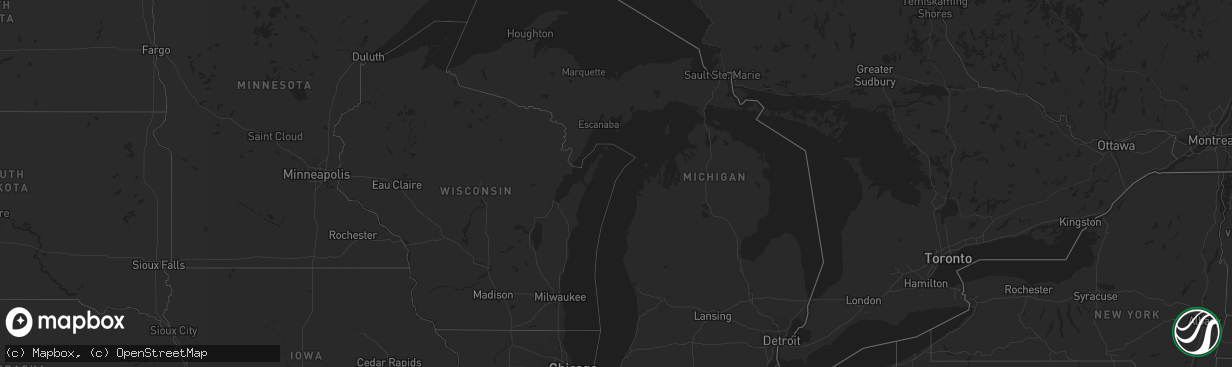 Hail map in Michigan on August 6, 2024