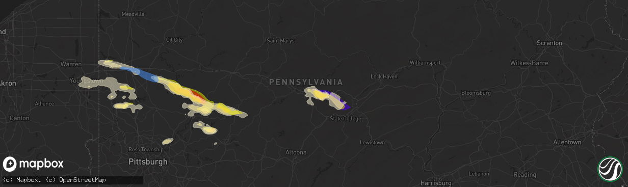 Hail map in Morrisdale, PA on August 6, 2024