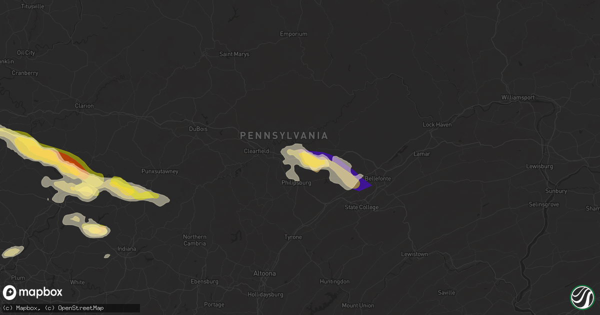 Hail map in Morrisdale, PA on August 6, 2024