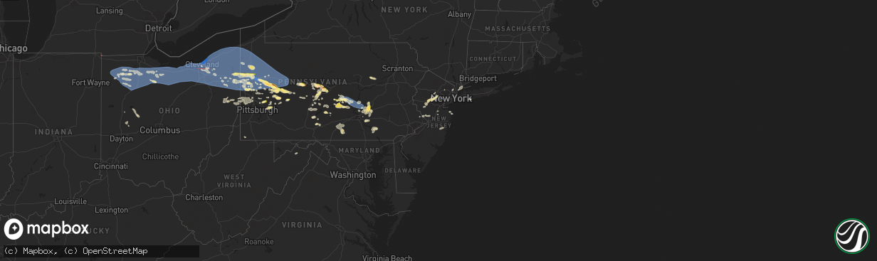 Hail map in New Jersey on August 6, 2024