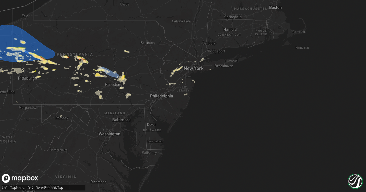 Hail map in New Jersey on August 6, 2024