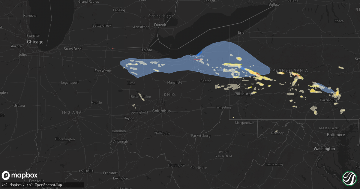Hail map in Ohio on August 6, 2024