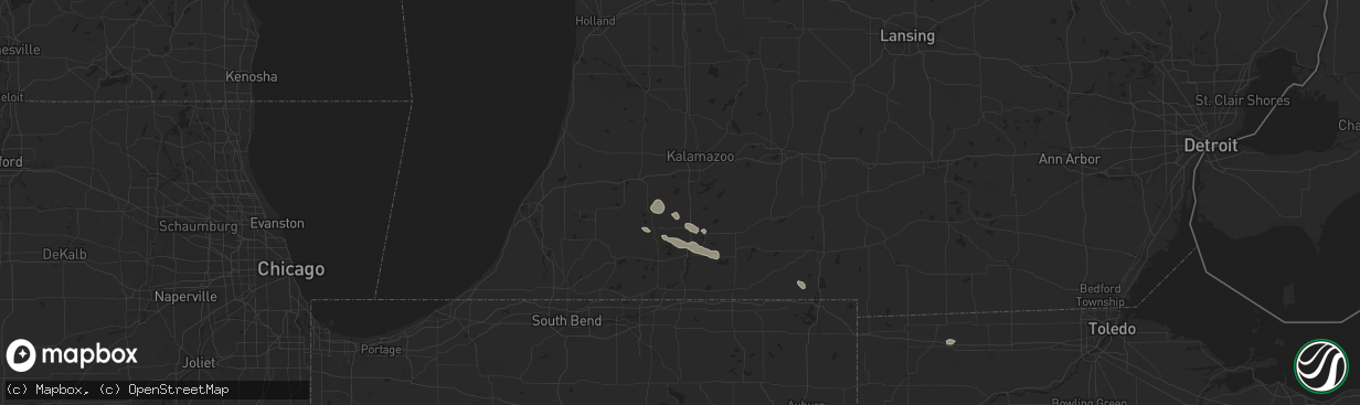 Hail map in Schoolcraft, MI on August 6, 2024