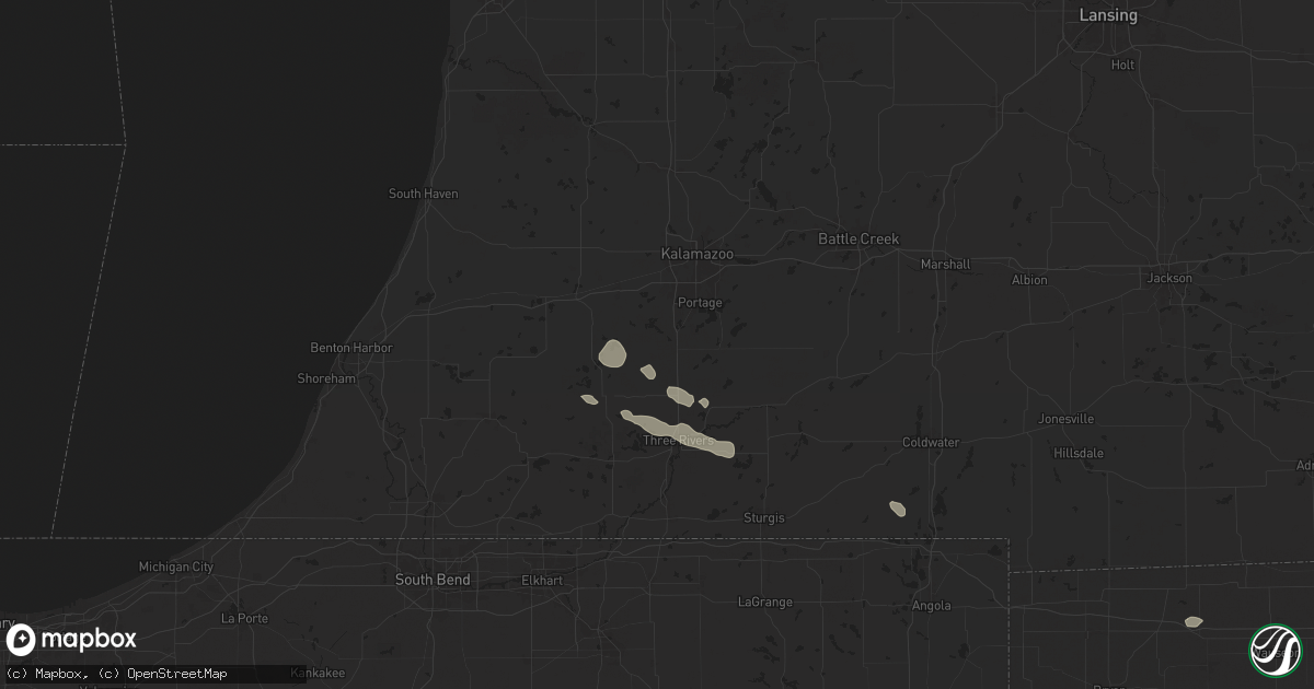 Hail map in Schoolcraft, MI on August 6, 2024