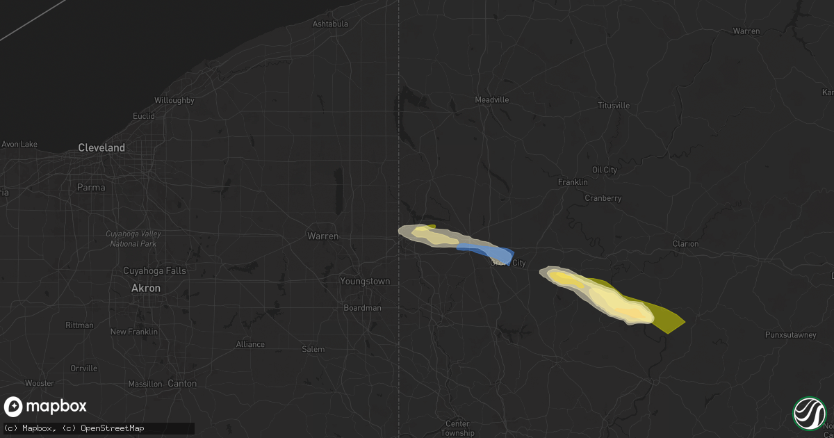 Hail map in Sharpsville, PA on August 6, 2024