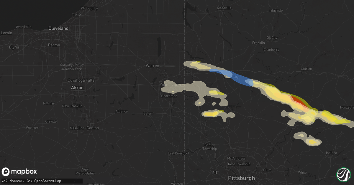 Hail map in Struthers, OH on August 6, 2024