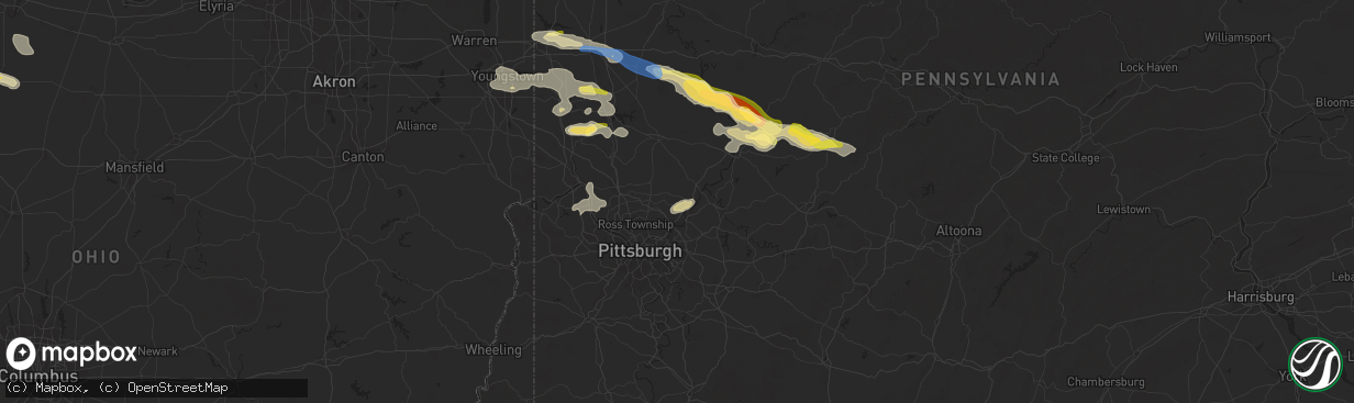 Hail map in Tarentum, PA on August 6, 2024