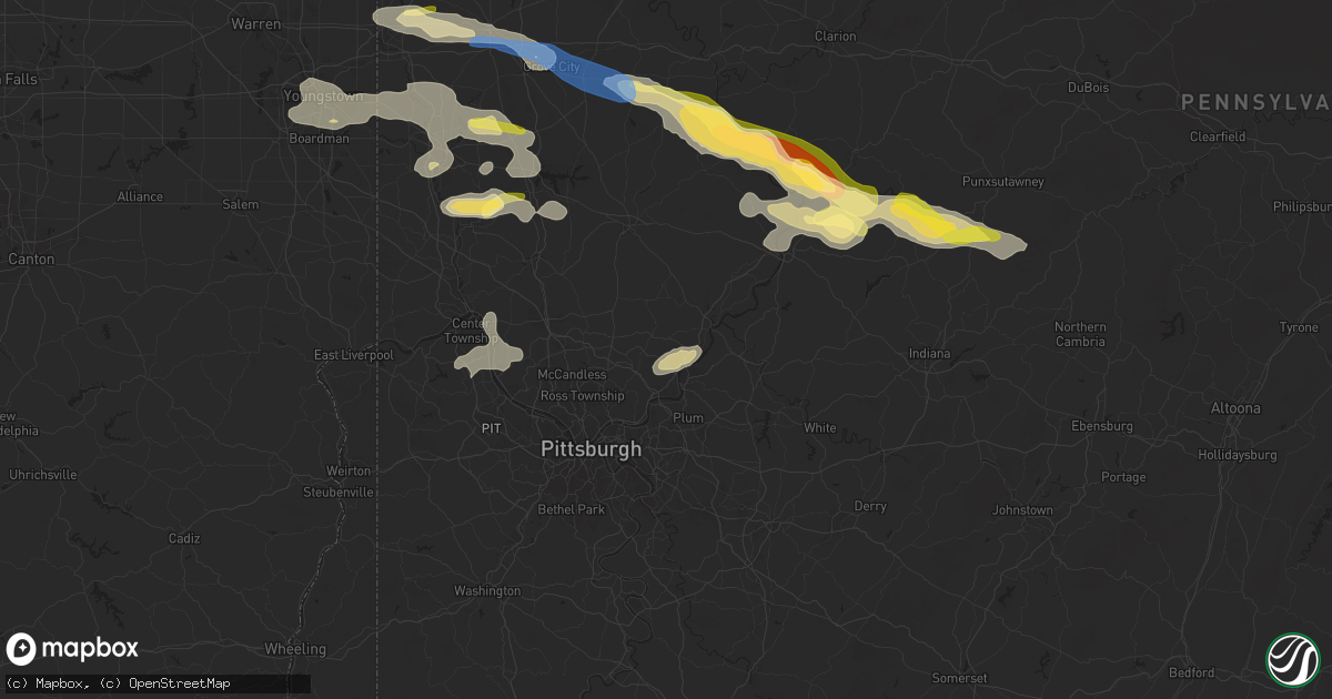 Hail map in Tarentum, PA on August 6, 2024