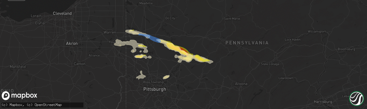 Hail map in Templeton, PA on August 6, 2024