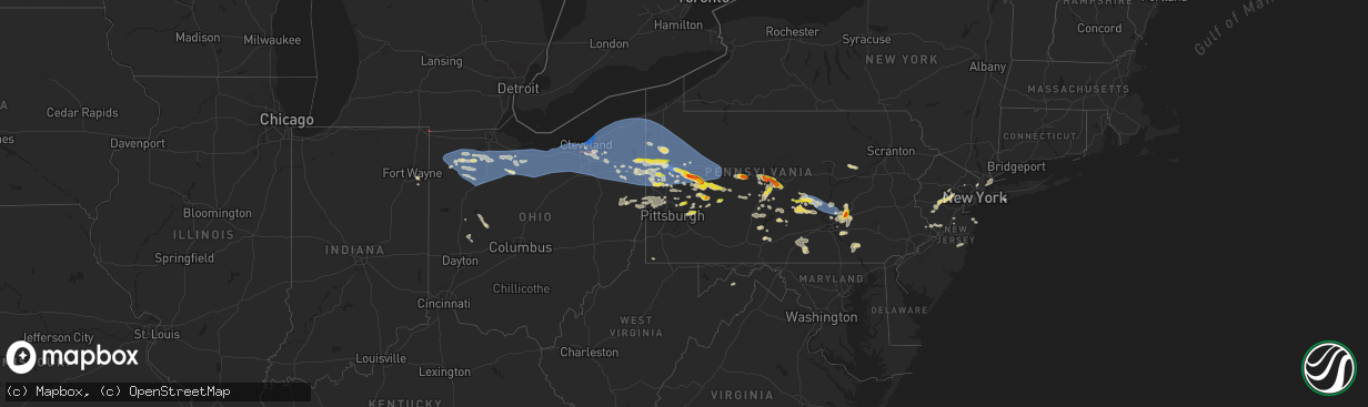 Hail map on August 6, 2024