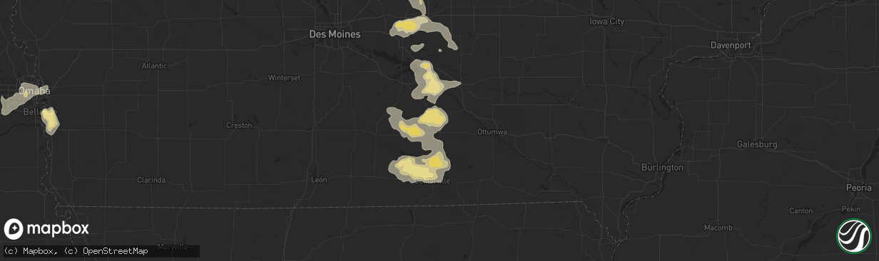 Hail map in Albia, IA on August 6, 2025