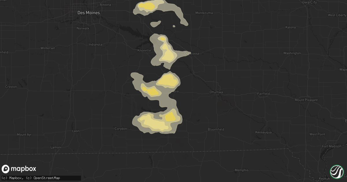 Hail map in Albia, IA on August 6, 2025